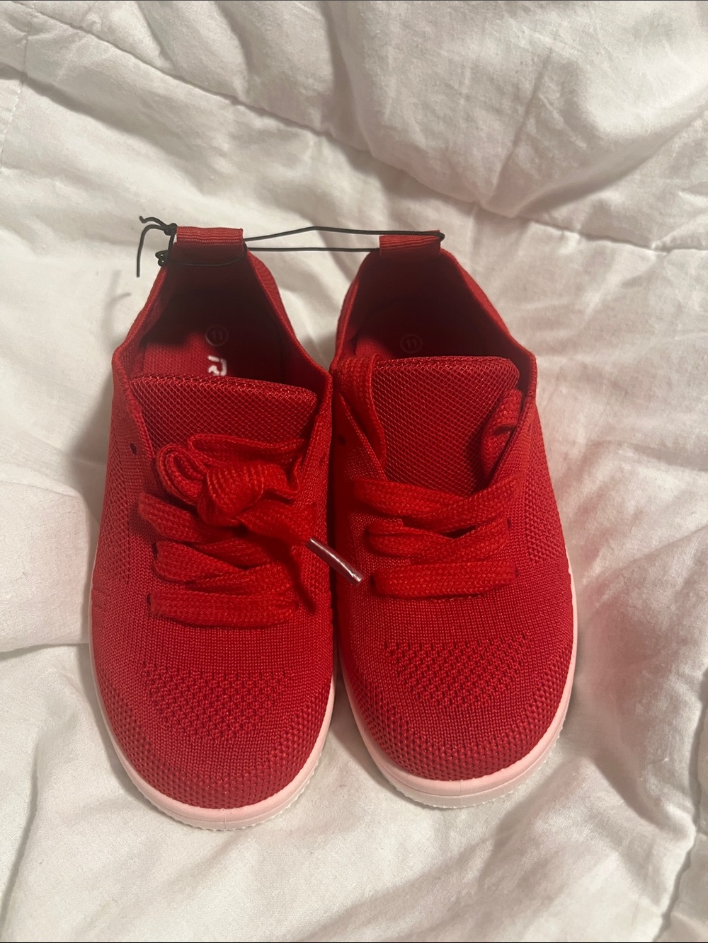 Kids Red Knit Slip-On Sneakers - Unbranded